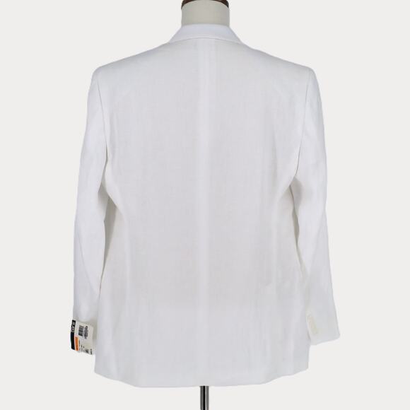 Bar III Men's White Linen Summer Casual Slim-Fit Formal Suit Jacket Size 42S - Picture 7 of 9